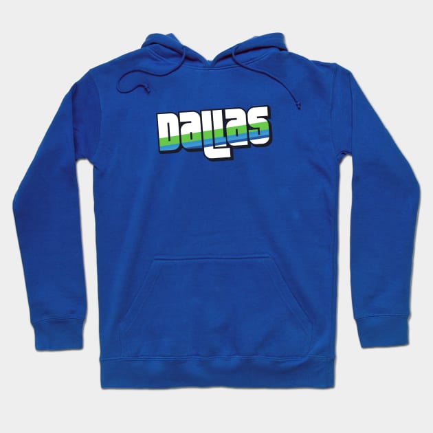 Retro Dallas Word Art with Stripes Hoodie by SLAG_Creative